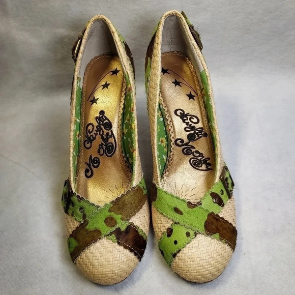 Naughty Monkey Green & Brown Size 10 Out Of Line 3 pump - Picture 10 of 12